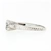 Image 6 : Antique Art Deco Platinum.80 ctw European Diamond Engraved Scroll Engagement Rin