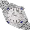 Rolex Ladies Stainless Steel Silver Index Dial Diamond And Sapphire Date Watch