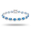 12.28 ctw Blue Sapphire and 2.59 ctw Diamond Platinum Bracelet