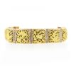Image 9 : Vintage Solid 18k Yellow Gold Nautical Themed Hinged Square Panel Link Bracelet
