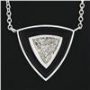 Image 3 : NEW 18K Gold GIA Trillion Diamond Black Onyx Triangle Solitaire Pendant Necklace