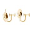 Image 3 : Vintage Retro Krementz 14K Gold 4.5mm Pearl Grooved Fluted Interlocking Earrings