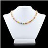44.56 ctw MultiColor Sapphire and 8.80 ctw Diamond 14K Yellow Gold Necklace