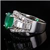 Image 2 : 2.34 ctw Emerald and 0.64 ctw Diamond 14K White Gold Ring