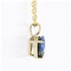 Image 4 : New 14K Gold GIA Zoned Blue & Yellow Heart Sapphire Solitaire Pendant Necklace