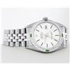 Image 3 : Rolex Mens Stainless Steel Silver Index 18K White Gold Diamond & Emerald Bezel 3