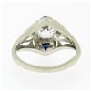 Image 7 : Antique Art Deco 18k Gold GIA Old European Diamond Sapphire Engagement Ring