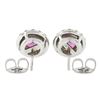 Image 2 : Platinum & 14K Gold 3.06 ctw GIA Pink Sapphire Diamond Halo Cluster Stud Earring