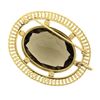 Image 4 : Vintage 14K Gold Large Oval Smoky Quartz Wire Bead Work Frame Pin Brooch Pendant