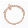 Image 7 : NEW 14k Rose Gold 0.40 ctw Round Brilliant Cut Diamond Curved Cross Band Ring