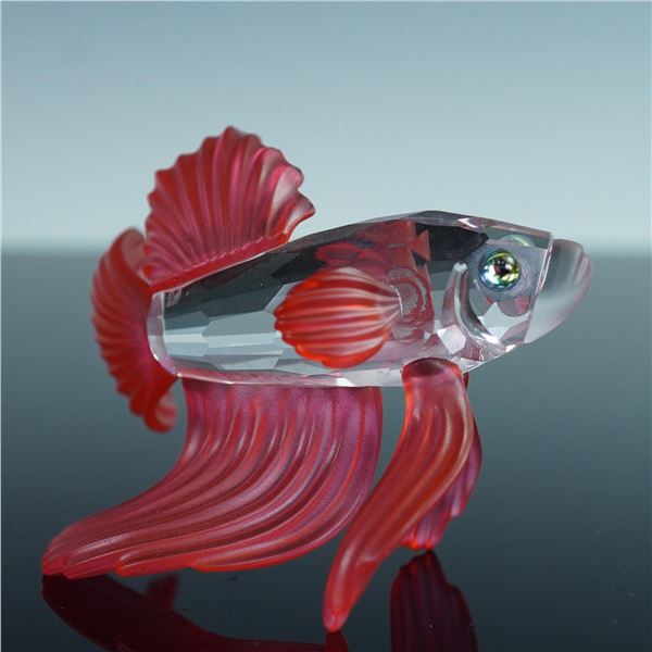 Swarovski Crystal Figurine, Red Siamese Fighting Fish