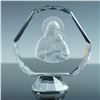 Image 1 : Faceted Crystal Madonna and Child Figurine with Box
