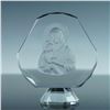 Image 3 : Faceted Crystal Madonna and Child Figurine with Box