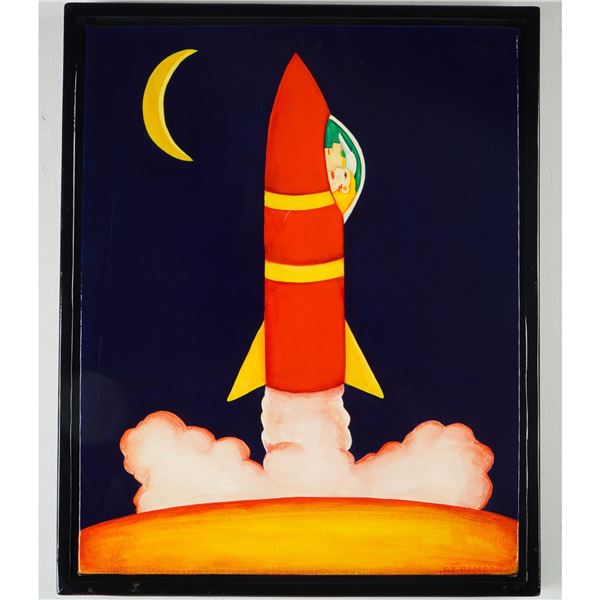 Robert Ransom, Acrylic on Canvas, Fly Me to the Moon - Signed
