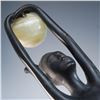 Image 3 : Mid Century Bronze Nude Female Figure with Onyx Sphere