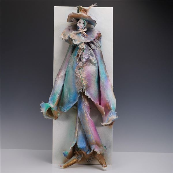 Lori Hlavsa Mixed Media Sculptural Wall Figure