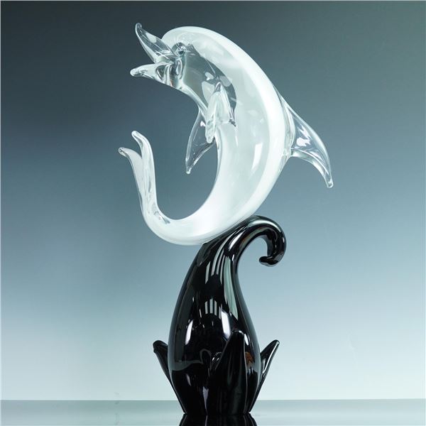 Formia Vetri di Murano Italian Glass Dolphin Sculpture