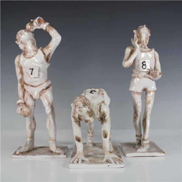 3pc Italian Ceramic Athlete Figurines