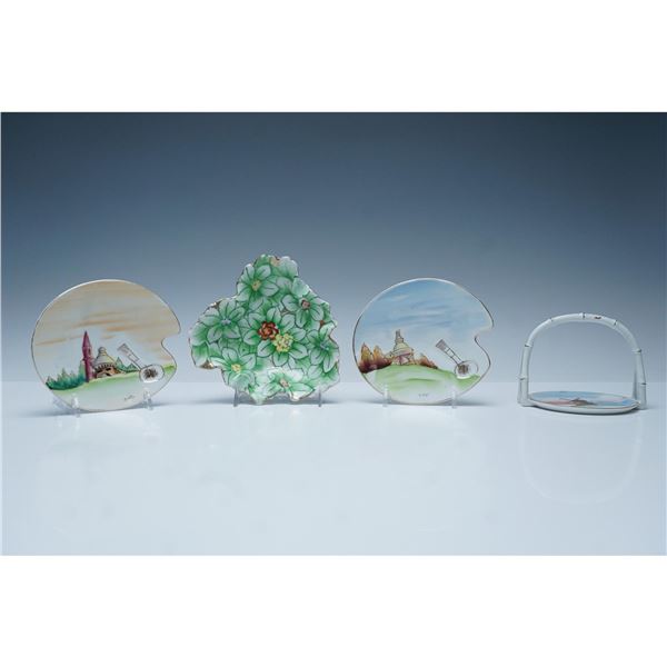 4pc Lenwile China Ardalt Occupied Japan, Dish, Wall Plaques & Coater Caddy