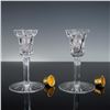 Image 3 : 2pc Waterford Crystal Candlestick Holders with Gold Inserts