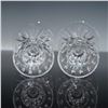 Image 4 : 2pc Waterford Crystal Candlestick Holders with Gold Inserts