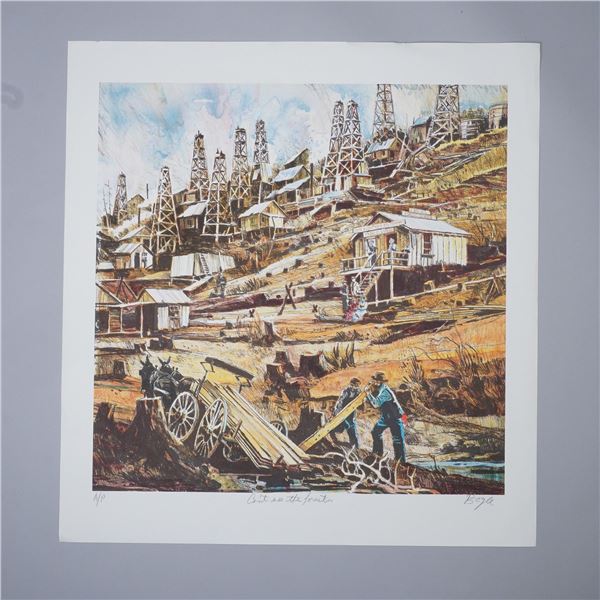 Neil Boyle, Color Lithograph on Paper, Cant See the Forest, Signed