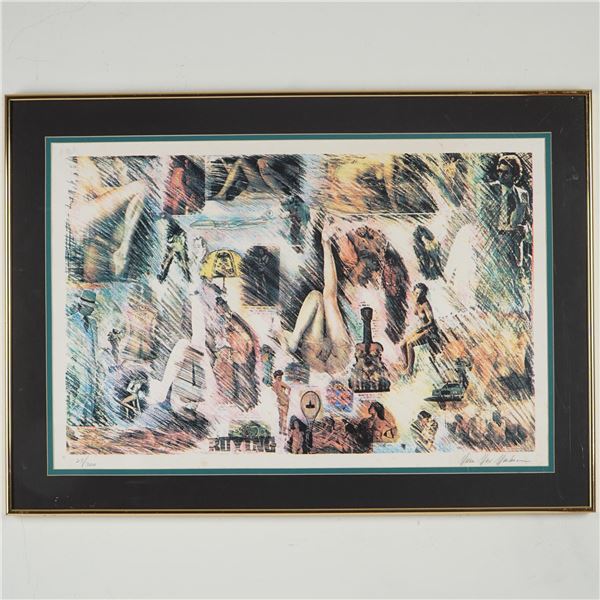 Marian Max Markes (?), Collage Lithograph, Signed and Numbered