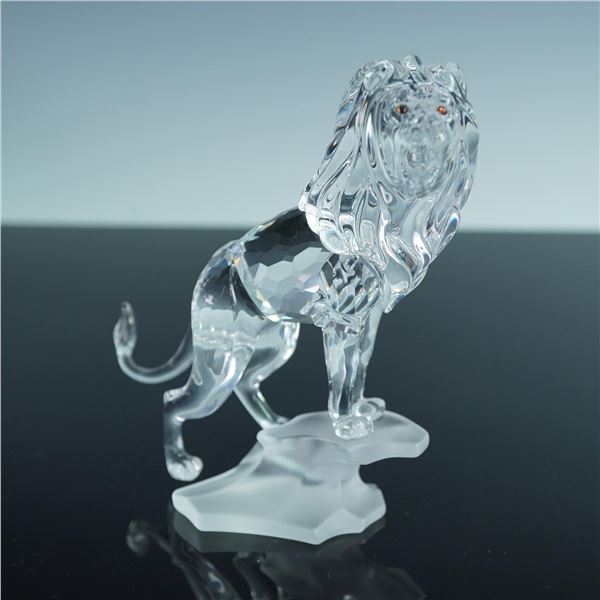 Swarovski Crystal Figurine, Lion Standing on Rock