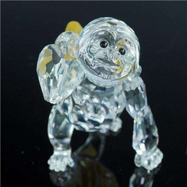 Swarovski Crystal Figurine, Young Gorilla with Box