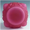Image 5 : Victorian Style Pink Satin Glass Vase with Embossed Roses