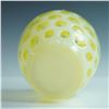Image 5 : Opalescent Yellow Glass Vase with Ruffled Rim