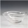 Image 1 : Steuben Glass Triangular Bowl with Cloth Pouch