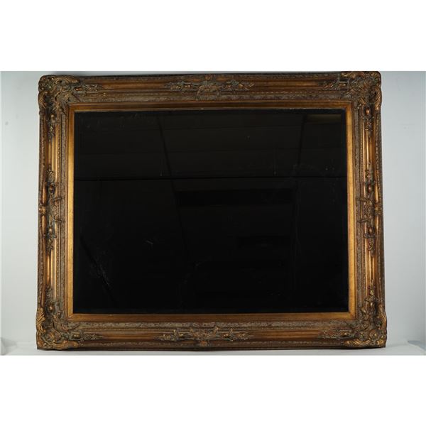 Antique Gilded Rococo Revival Mantle Mirror with Carved Wood Frame