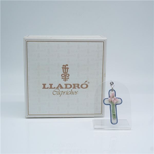 Lladro Porcelain Pendant, Ornate Cross #8 01001656