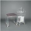 Image 1 : 5pc Lucite Vanity Set with Rolling Stool & Organizer