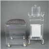 Image 2 : 5pc Lucite Vanity Set with Rolling Stool & Organizer