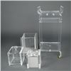 Image 9 : 5pc Lucite Vanity Set with Rolling Stool & Organizer