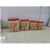 Image 2 : Vintage Metal Bread Box with matching 4 piece 