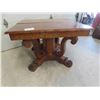 Image 1 : 2pce Oak Table with Lion Claw Feet 37'' x 41'' x 