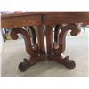 Image 2 : 2pce Oak Table with Lion Claw Feet 37'' x 41'' x 