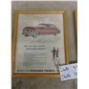 Image 2 : 3 Vintage Framed Car Photos, Packard, Kaiser, Studebaker