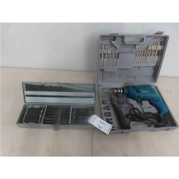 Hammer Drill in Case, Drill Bits 