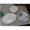 Image 2 : large green glass serving  tray, 2 serving plates