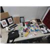 Image 1 : office supplies, glass paper weight, flash drives,
