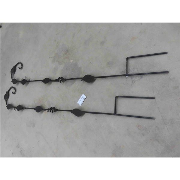 2 shepards hooks 72" high 