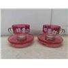 Image 2 : vintagee indian glass  tea cups and saucers set of 12 
