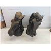 Image 2 : blue mountian style dog 14"H, horse book ends, 2 seafood plates and more 