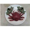 Image 8 : blue mountian style dog 14"H, horse book ends, 2 seafood plates and more 