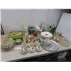 Image 1 : Vintage 3 pc chip and dip set with original box, vases, creamer and sugar bowls, coffee cup tree and