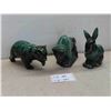 Image 1 : 3 piece blue mountian: bison, rabbit, bear 